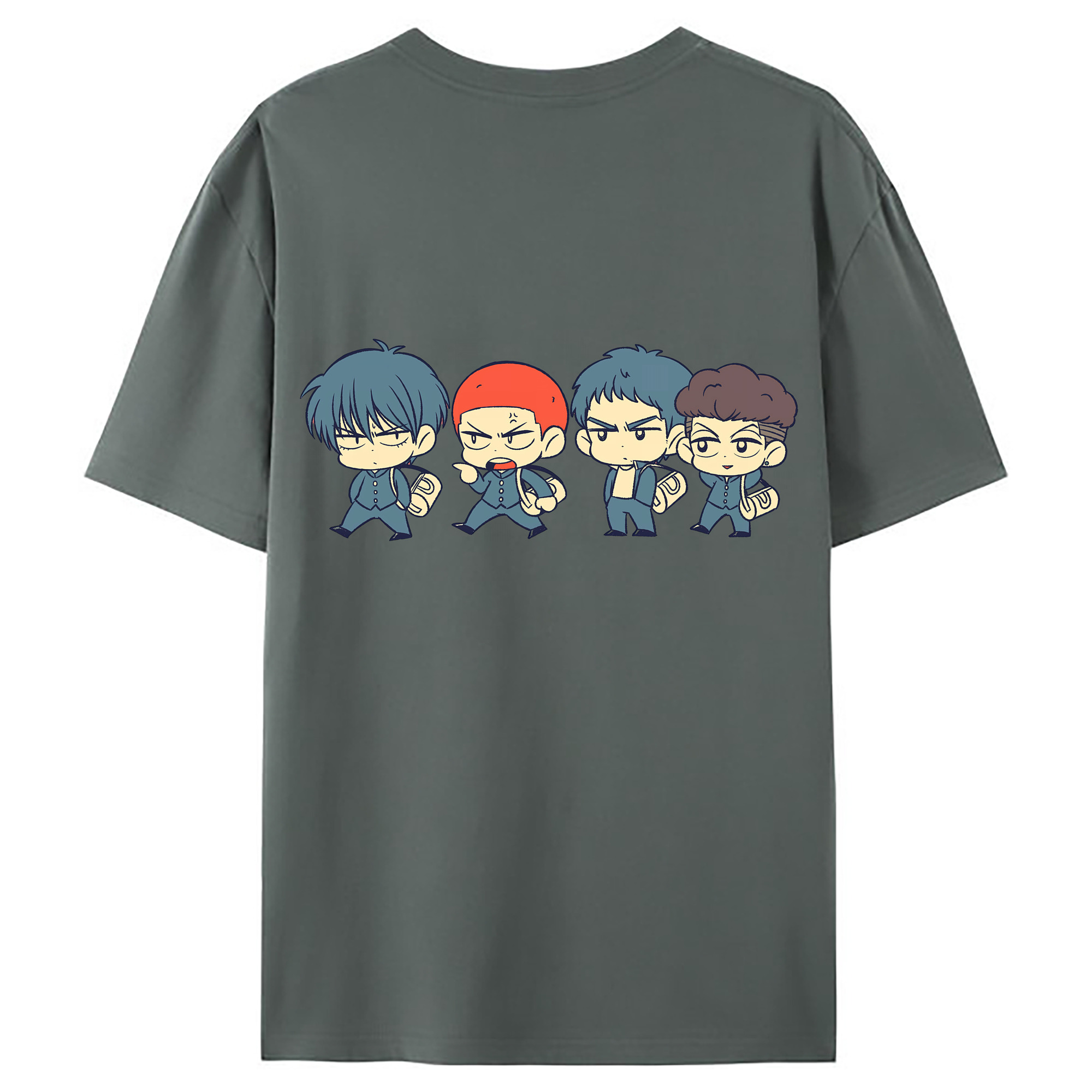 （画像用） SLAM DUNK／スラムダンク 綿100％ メンズ半袖Tシャツ（バックプリント） 通気性